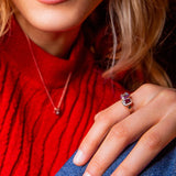 Mina Ivory Ring - Rhodolite