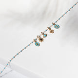 Eye Turquoise Resin diamond pendant