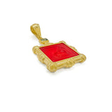 Tembo Pendant with Red Lion Venetian Glass
