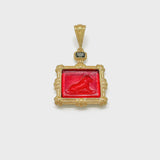 Tembo Pendant with Red Lion Venetian Glass