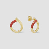 Oera Earrings in Yellow Gold and Carnelian