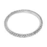 White Gold Thread Band with White Diamonds
