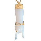 Chalcedony Mano Cornuto Pendant