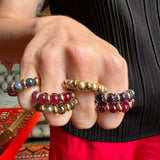 Chubby Rolling Spheres Lock Ring with Amethyst