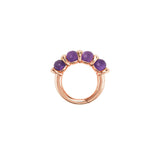 Chubby Rolling Spheres Lock Ring with Amethyst