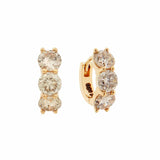 Diamond Huggie Hoops in YG w/Light Champagne Diamonds