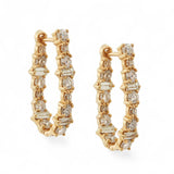 Large Oval Rivulet Champagne Diamond Hoops