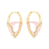 Pink Opal Merveilles Arcade Hoops - Yellow Gold