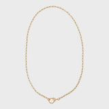 Small Oblong Chain Necklace w/Plain Lock YG