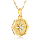 Octagonal Star Pendant with Moonstone and Diamonds