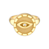 Protection Signet Yellow Gold & White Diamond