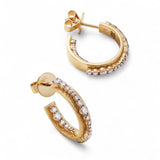 Inside Out Diamond Fossil Ripple Hoops