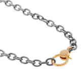 ROUND LINK CHAIN LARGE DIAMOND LOCK