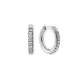 Diamond Midi Hoops in White Gold