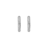 Diamond Midi Hoops in White Gold