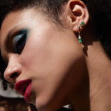 Emerald Flower Studs