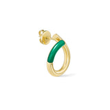 Oera Earrings, Yellow Gold with Green Agate