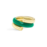 Oera Ring YG Green Agate Coil Version
