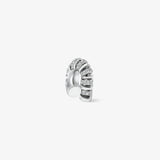 Oera Earrings in White Gold, Ribbed Stud Version