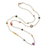 WHITE AGATE STRIPE NECKLACE 10 (80CM)
