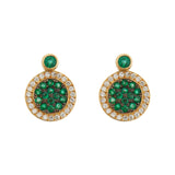 DIRAN STUDS - EMERALD & WHITE DIAMOND