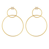 Double Slim Square Diamond Hoops