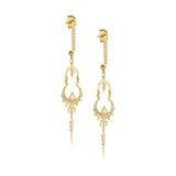 TRIANGLE DIAMONDS MANDALA LONG EARRING