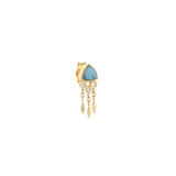 TRIANGLE OPAL & DIAMONDS SINGLE EARRING