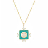 GREEN YANTRA HEART CHAKRA & TRILLION DIAMOND NECKLACE