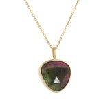 MEDIUM TOURMALINE WITH INCRUSTED DIAMOND NECKLACE
