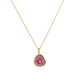 SMALL TOURMALINE WITH ENCRUSTED DIAMOND NECKLACE