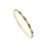 THREAD STRIPES BAND - YELLOW GOLD DIAMOND & GREEN DIAMOND