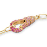 Large Pink Sapphire Ombre Hook Chain