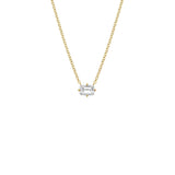 MINI PRONG SET EMERALD CUT DIAMOND NECKLACE