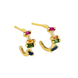 RAINBOW SAPPHIRE HOOP EARRING