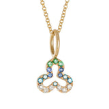Blue Ombre Trefoil Charm in 18K Gold