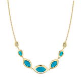 Graduated Cat's Eye / Light Blue & Diamonds