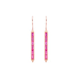 Line Earrings - Pink Saphire