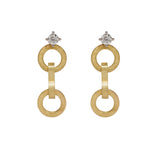 HEAVY CHAIN TEXTURED CIRCLE EARRINGS