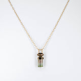Tourmaline Pencil and Marquise Diamond Chain Necklace
