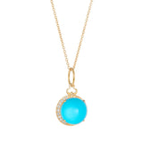 Turquoise Moon Charm in 18k Gold | Diamonds