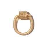 Hand Engraved Chubby Trundle Lock Ring in 18K Gold