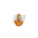 Single Aquamarine Orange & Sapphire Moon Stud