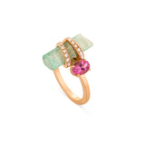 Green & Pink Tourmaline Ring