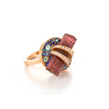 Pink Tourmaline & SapphireApatite Cocktail Ring