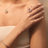 Dash Ring with Sapphire, Ruby and Enamel