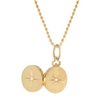 Mini North Star Locket in 18K Gold