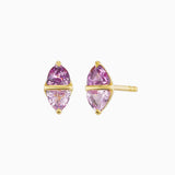 Diamond Stud - Pink Sapphires