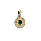 GREEK PATTERN & EMERALD SMALL CHARM