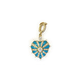 Medium Mila Heart - Turquoise & Diamonds